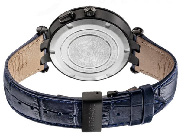 Versace V Race Chronograph Quartz Blue Dial Blue Leather Strap Watch For Men - VEBV00419 Buy Now By Versace