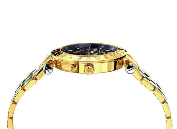 Versace V-Race Quartz Black Dial Gold Steel Strap Watch For Men - VEBV00519 Buy Now By Versace