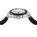Versace Chain Reaction Quartz White Dial Black Rubber Strap Watch for Men - VEDY00219 Buy Now By Versace