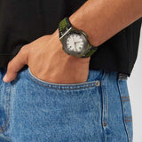 Versace Chain Reaction Quartz White Dial Green Rubber Strap Watch for Men - VEDY00419 Buy Now By Versace