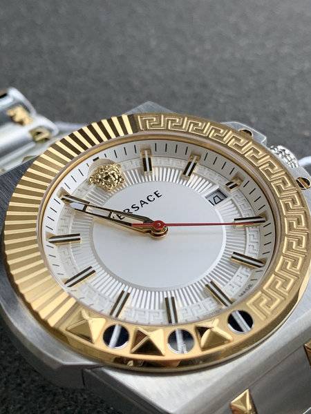 Versace Chain Reaction Quartz White Dial Two Tone Steel Strap Watch for Men - VEDY00519 Buy Now By Versace