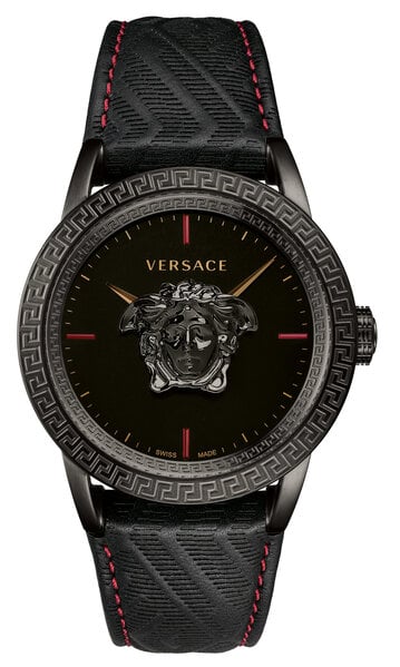 Versace Palazzo Empire Black Dial Black Leather Strap Watch for Men - VERD00218 Buy Now By Versace