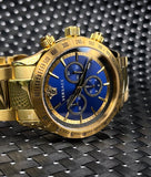 Versace Classic Chronograph Quartz Blue Dial Gold Steel Strap Watch For Men - VEV700619 Buy Now By Versace