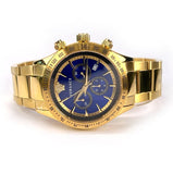 Versace Classic Chronograph Quartz Blue Dial Gold Steel Strap Watch For Men - VEV700619 Buy Now By Versace