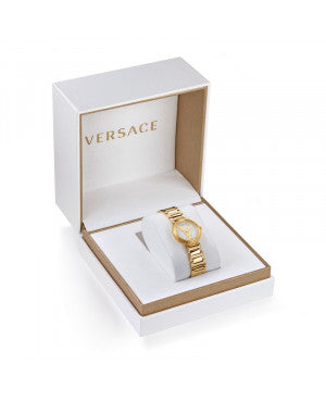 Versace Mini Virtus Quartz White Dial Gold Steel Strap Watch For Men - VET300221 Buy Now By Versace