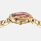 Versace Virtus Mini Quartz Red Dial Gold Steel Strap Watch For Women - VET300321 Buy Now By Versace