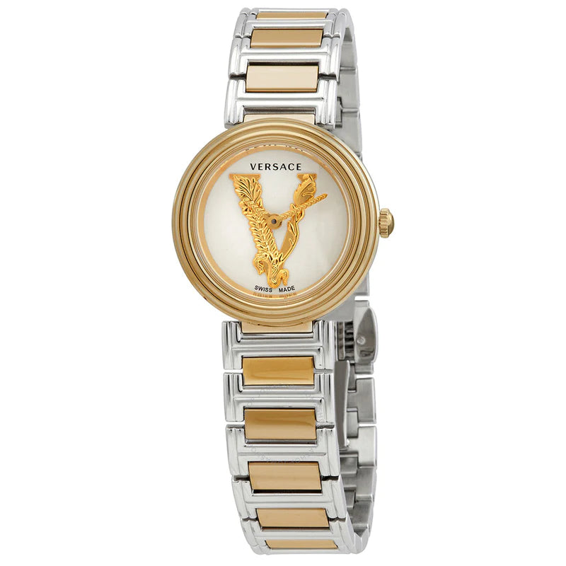 Versace Virtus Quartz White Dial Two Tone Steel Strap Watch For Women - VET300721 Buy Now By Versace