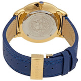 Versace V-Urban Quartz Blue Dial Blue Leather Strap Watch for Men - VELQ00319 Buy Now By Versace
