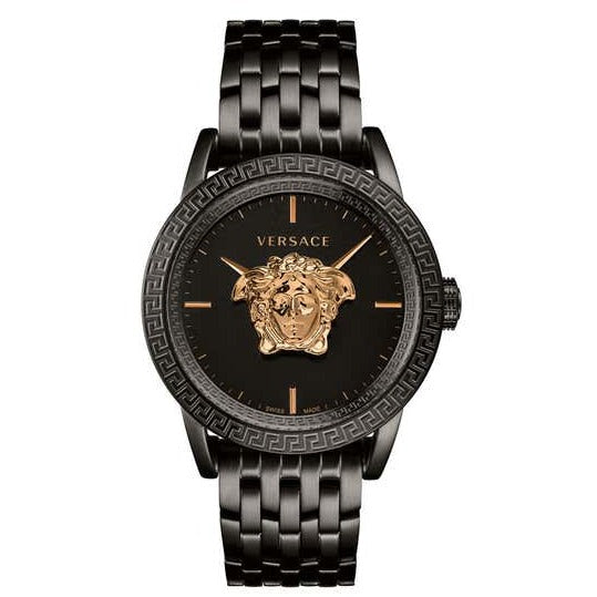 Versace Palazzo Empire Black Dial Black Steel Strap Watch for Men - VERD00518 Buy Now By Versace