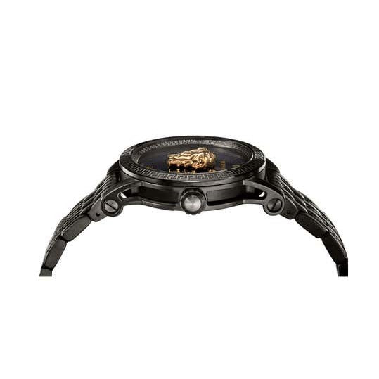 Versace Palazzo Empire Black Dial Black Steel Strap Watch for Men - VERD00518 Buy Now By Versace