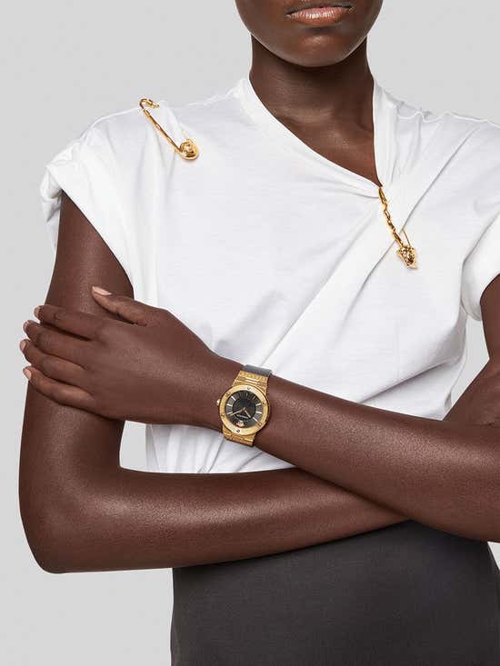 Versace Greca Black Dial Black Leather Strap Watch for Women - VEVH00320 Buy Now By Versace