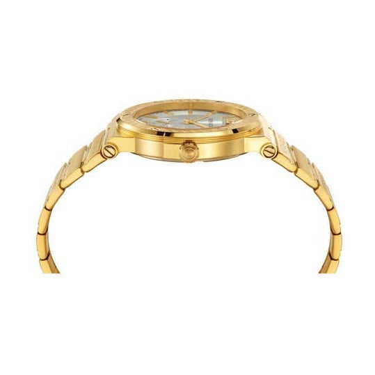 Versace Greca Silver Dial Gold Steel Strap Watch for Men - VEVI00520 Buy Now By Versace