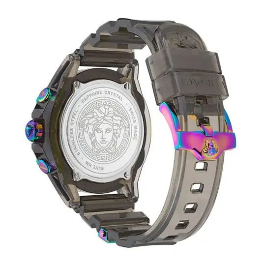 Versace Icon Active Chronograph Quartz Black Dial Black Steel Strap Watch For Men - VEZ701022 Buy Now By Versace