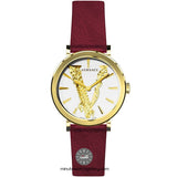 Versace Virtus White Dial Red Leather Strap Watch for Women - VEHC00219 Buy Now By Versace