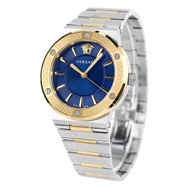 Versace Greca Quartz Blue Dial Silver Steel Strap Watch for Women - VEVH01120 Buy Now By Versace