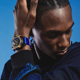 Versace Icon Active Chronograph Black Dial Blue Rubber Strap Watch For Men VEZ700521 Buy Now By Versace