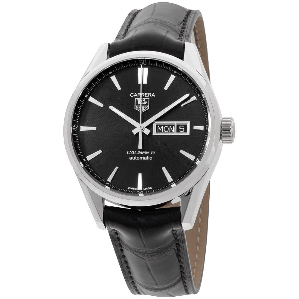 Tag Heuer Carrera Automatic 41mm Black Dial Black Leather Strap Watch for Men - WAR201A.FC6266 Buy Now By Tag Heuer