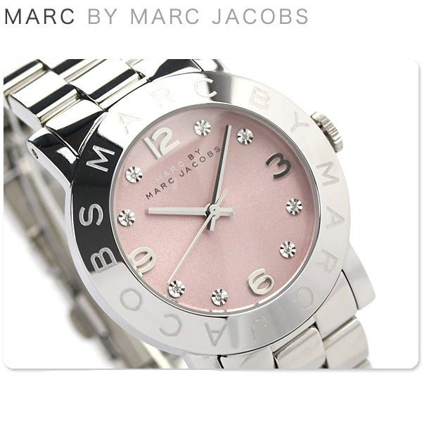 Marc Jacobs Amy Life Pink Dial Silver Steel Strap Watch for Women - MBM3300 Buy Now By Marc Jacobs