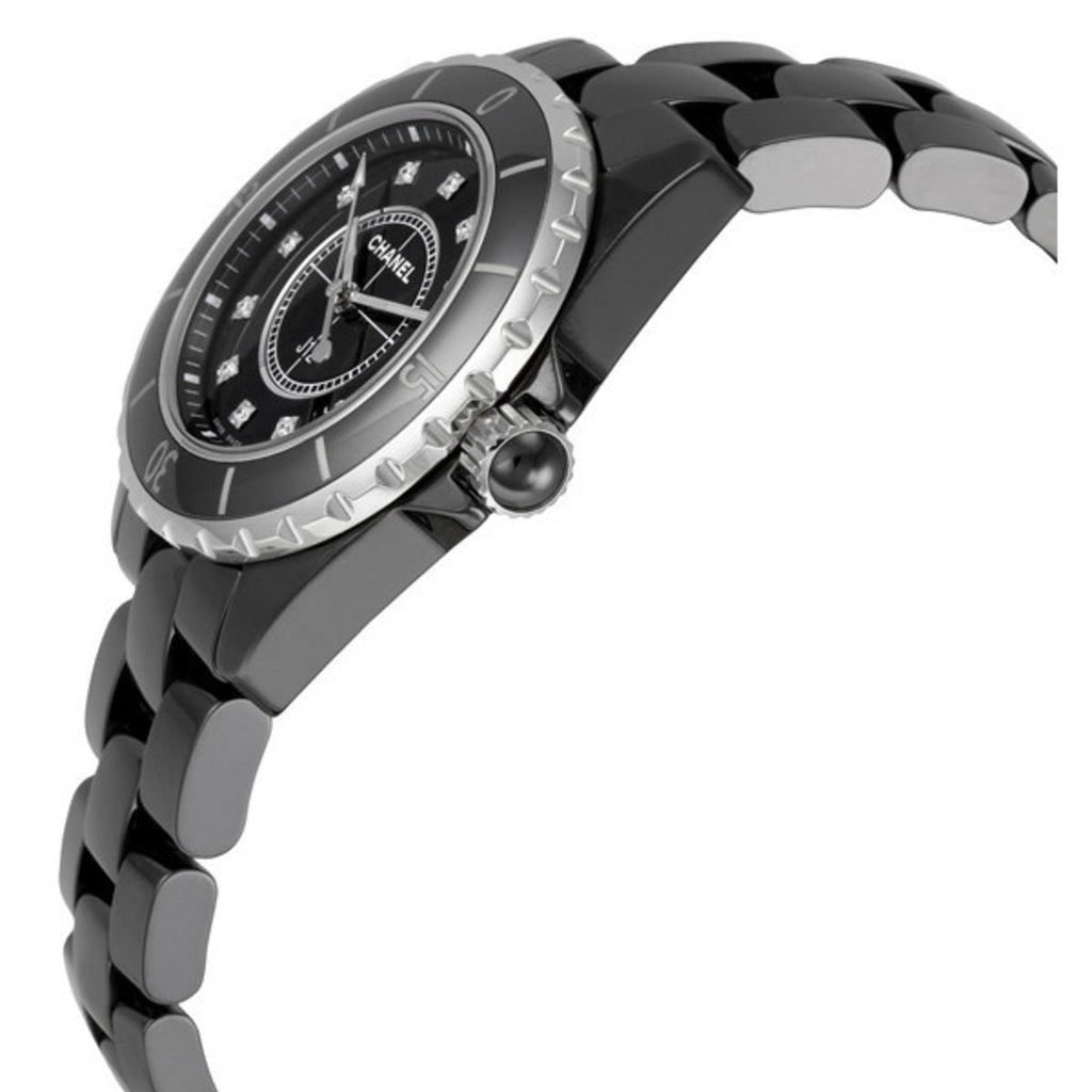 Chanel J12 Quartz Diamonds Black Dial Black Steel Strap Watch for Women - J12 H1625 Buy Now By Chanel