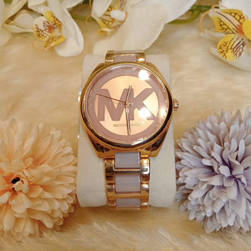 Michael Kors Janelle Three Hand Rose Gold Dial Two Tone Steel Strap Watch For Women - MK7135 Buy Now By Michael Kors
