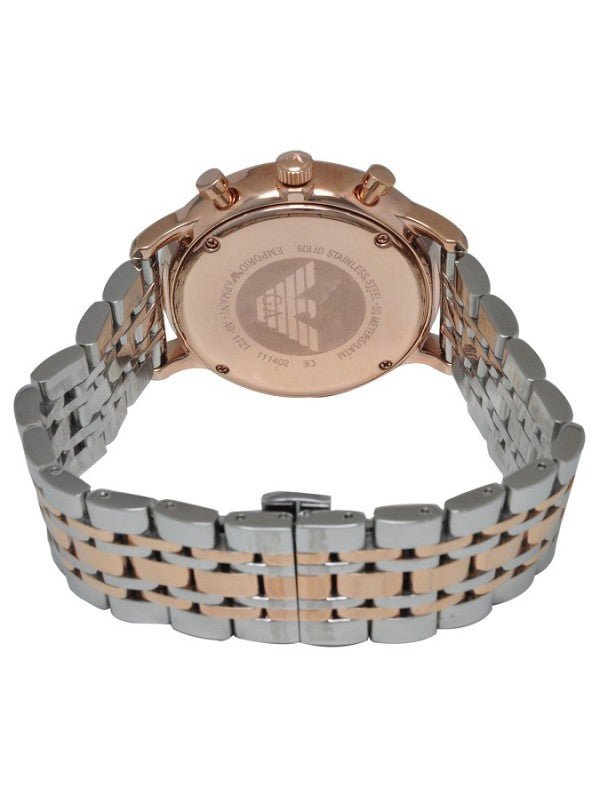 Emporio Armani Gianni Chronograph Grey Dial Two Tone Steel Strap Watch For Men - AR1721 Buy Now By Emporio Armani
