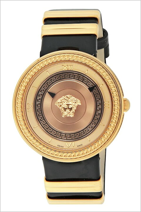 Versace V Metal Icon Gold Dial Black & Gold Strap Watch for Women - VLC030014 Buy Now By Versace
