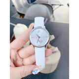 Calvin Klein Accent Silver Dial White Leather Strap Watch for Women - K2Y231K6 Buy Now By Calvin Klein