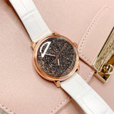 Swarovski Crystalline Hours Quartz Grey Dial Black Leather Strap Watch for Women - 5344635 Buy Now By Swarovski