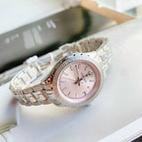 Versace Hellenyium Pink Dial Silver Steel Strap Watch for Women - V12010015 Buy Now By Versace