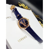Versace Virtus Quartz Blue Dial Blue Leather Strap Watch for Women - VEHC00419 Buy Now By Versace
