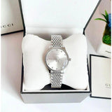 Gucci G Timeless Quartz Silver Dial Silver Steel Strap Watch For Women - YA1264153