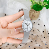Calvin Klein Minimal White Dial Silver Mesh Bracelet Watch for Women - K3M5215X Buy Now By Calvin Klein