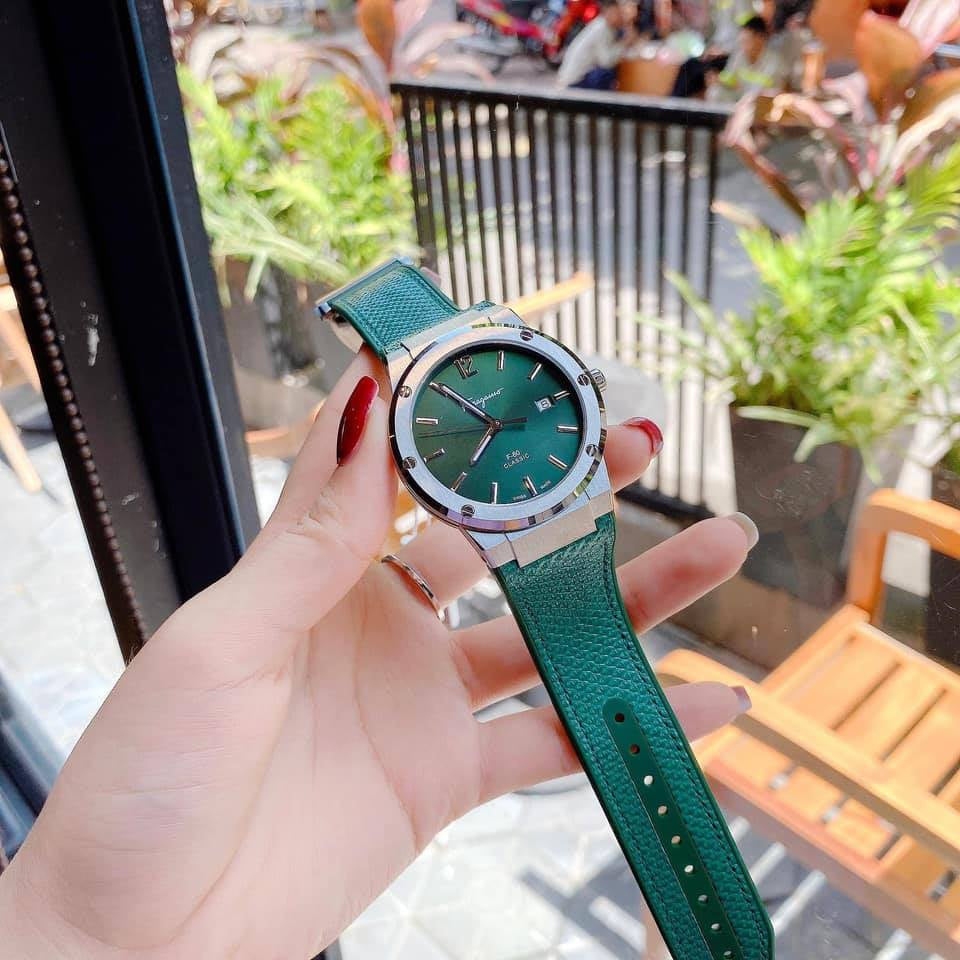 Salvatore Ferragamo F-80 Classic Green Dial Green Leather Strap Watch for Men - SFDT00519 Buy Now By Salvatore Ferragamo