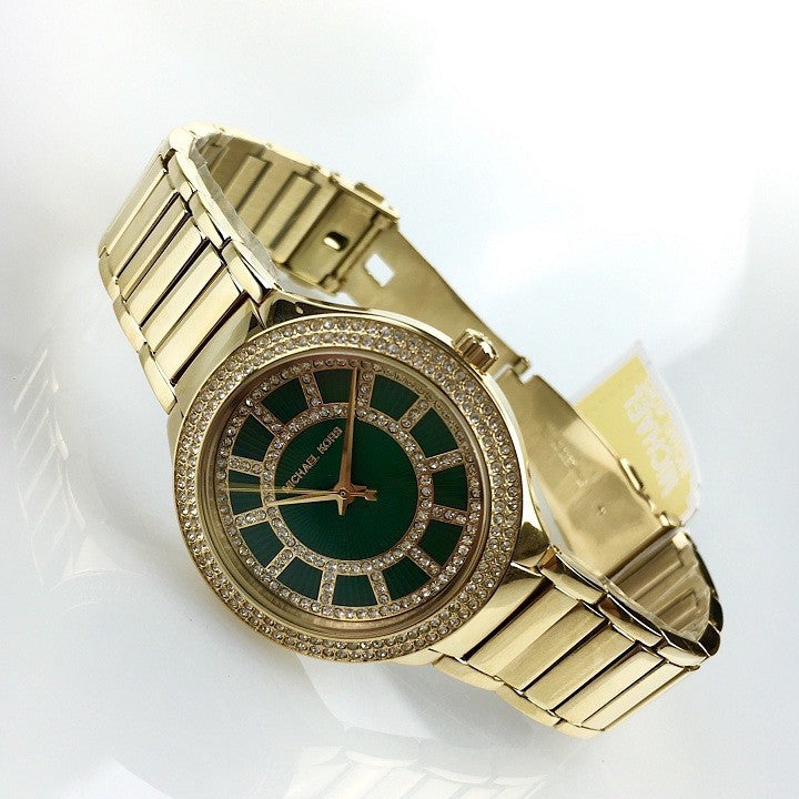 Michael Kors Kerry Green Dial Gold Steel Strap Watch for Women - MK3409 Buy Now By Michael Kors