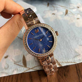 Swarovski Daytime Glittering Blue Dial Rose Gold Steel Strap Watch for Women - 5182277 Buy Now By Swarovski