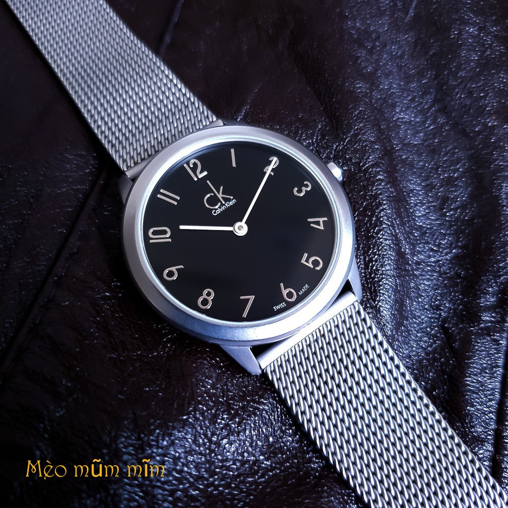 Calvin Klein Minimal Black Dial Silver Mesh Bracelet Watch for Men - K3M51151 Buy Now By Calvin Klein