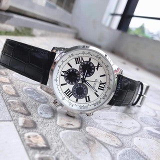 Guess Chronograph Quartz White Dial Brown Leather Strap Watch For Men - W0380G1 Buy Now By Guess