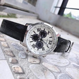 Guess Chronograph Quartz White Dial Brown Leather Strap Watch For Men - W0380G1 Buy Now By Guess