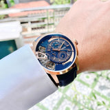 Fossil Townsman Twist Skeleton Blue Dial Blue Leather Strap Watch for Men - ME1138 Buy Now By Fossil