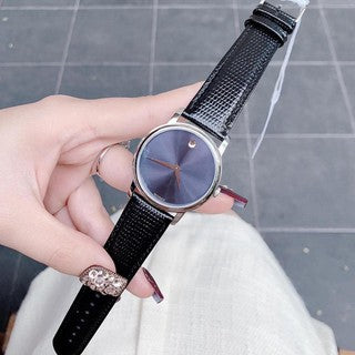 Movado Museum Blue Dial Black Leather Strap Watch For Women - 2100010 Buy Now By Movado