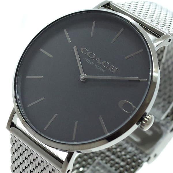 Coach Charles Black Dial Grey Mesh Bracelet Watch for Men - 14602145 Buy Now By Coach