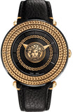 Versace V Metal Icon Black Dial Black Leather Strap Watch For Men - VQL020015 Buy Now By Versace