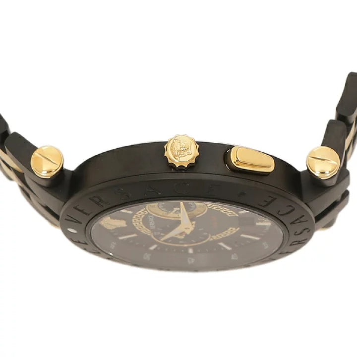 Versace V-Race Analog Quartz Black Dial Two Tone Steel Strap Watch For Men - VEBV00619 Buy Now By Versace