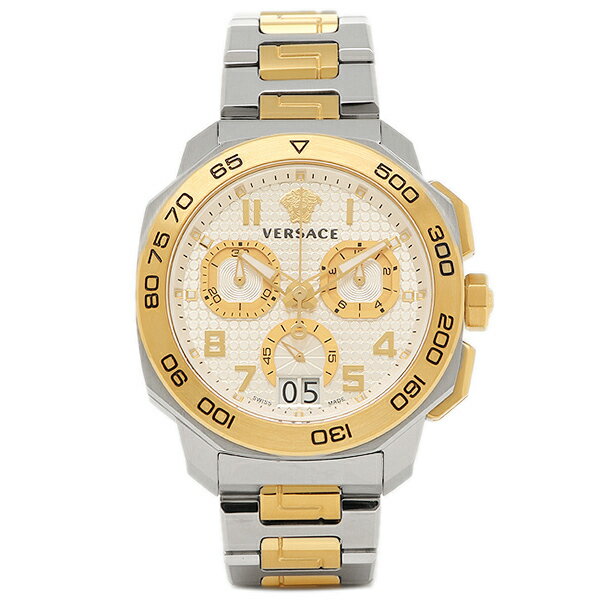 Versace Dylos Chronograph Silver Dial Two Tone Steel Strap Watch for Men - VQC030015 Buy Now By Versace