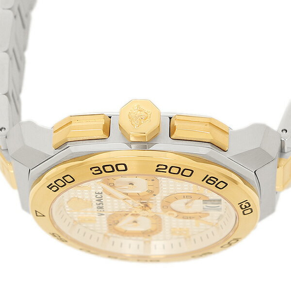 Versace Dylos Chronograph Silver Dial Two Tone Steel Strap Watch for Men - VQC030015 Buy Now By Versace