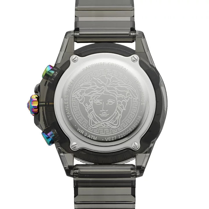 Versace Icon Active Chronograph Quartz Black Dial Black Steel Strap Watch For Men - VEZ701022 Buy Now By Versace