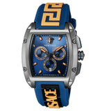 Versace Iconic Dominus Chronograph Blue Dial Blue Rubber Strap Watch For Men - VE6H00323 Buy Now By Versace