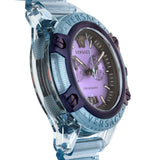 Versace Icon Active Chronograph Purple Dial Blue Silicone Strap Watch For Men - VEZ701523 Buy Now By Versace
