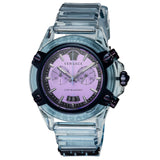 Versace Icon Active Chronograph Purple Dial Blue Silicone Strap Watch For Men - VEZ701523 Buy Now By Versace