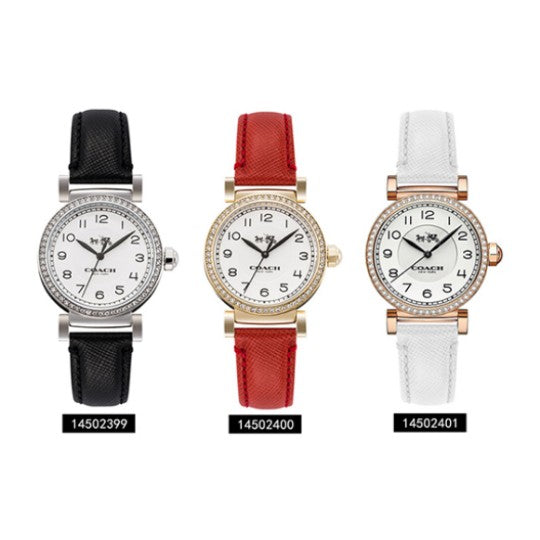 Coach Madison White Dial White Leather Strap Watch for Women - 14502401 Buy Now By Coach